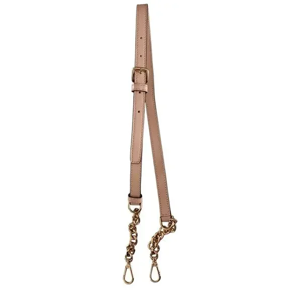Michael Kors Pink Beige Leather Crossbody Strap Gold Hardware Adjustable - Picture 10 of 10